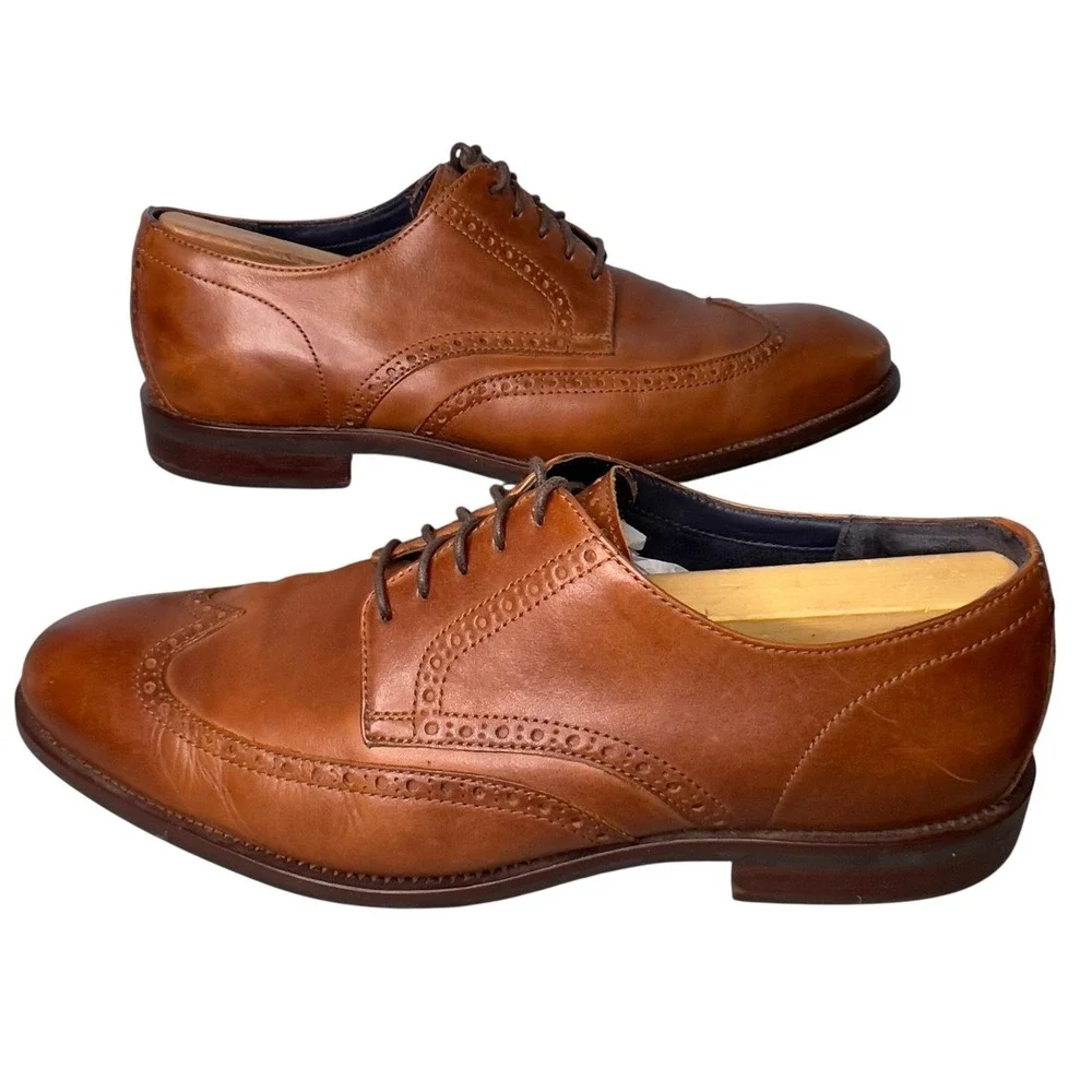 Cole Haan Wingtip Oxfords Mens 12 M Brown Watson Brogue C25458‎ Leather Shoes